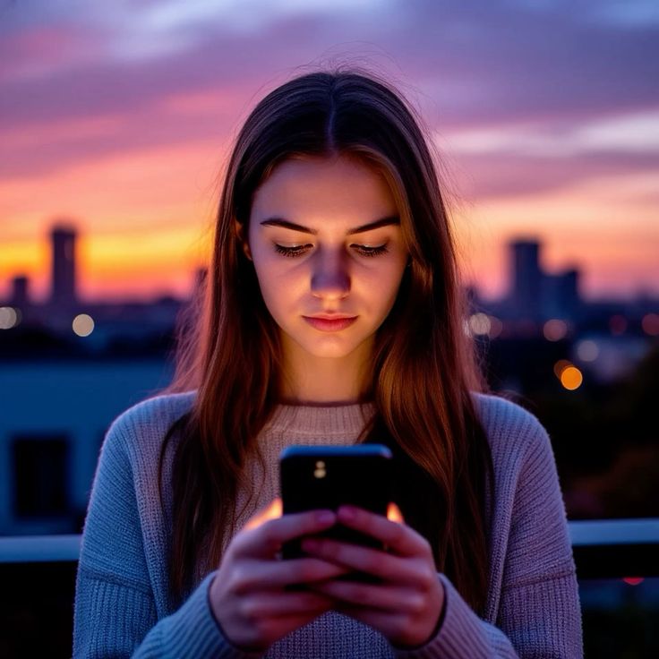 Member holding a phone in a bright, calm setting